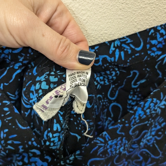 Aloha Royal Hawaiian Tie-Shoulder Jumpsuit - Blue Batik Print - One Size - Picture 3 of 8